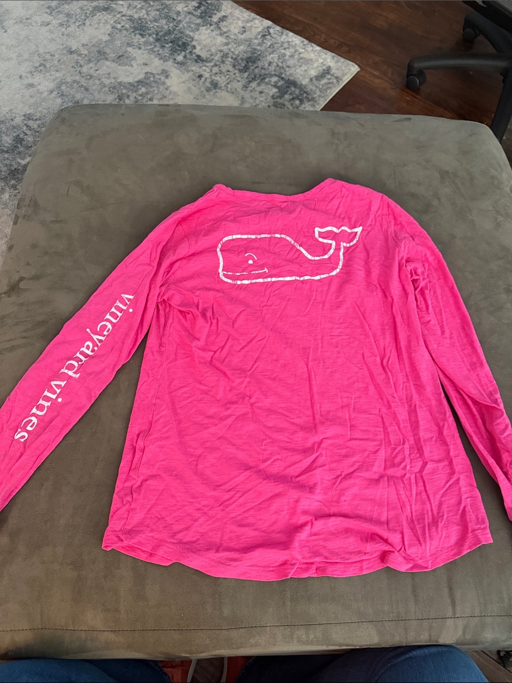 Vineyard Vines Hot Pink Long-Sleeve Whale Graphic Tee